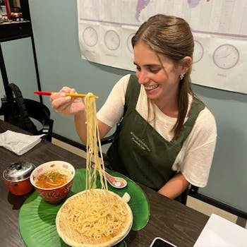 Cool Tsukemen(dipping ramen) in July&Aug.!!
Let’s Make Your Own Handmade Ramen Noodle!! Miso Chicken Ramen from scratch, No MSG!! Book from other page for Veggie/Vegan/Gluten-free/Halal friendly. 


